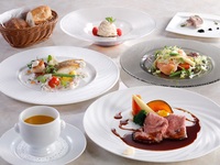 【euランチフルコース】魚と肉のダブルメイン+乾杯スパーク含むワンドリンク