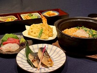 9/16〜豆ちゃのおばんざいと、魚の西京焼き、鯛とみつばの土鍋ごはん【ランチコース★3500円（税込）】