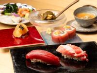 [Omakase Course] Enjoy 19 dishes made with carefully selected seasonal ingredients (11 nigiri sushi/7 side dishes/soup)