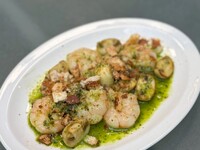 Shrimp and mushroom sauté in herb butter