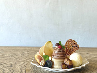 <休日>【Season sweets‼︎】モンブランとほうじ茶のプリンアラモード