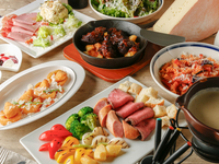 月曜限定【時間無制限飲み放題コース！[フランス産本格ラクレット]＆[スイス産特製フォンデュ]や世界各国のチーズ料理[9品]大満足プラン♪無制限放題付　9,000円