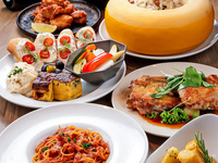 (A)【お手軽】チーズリゾットやパスタ、若鶏のグリルなどボリューム満点◎11品4,200円（飲放込）