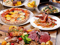 Casual Value: 11 hearty dishes including cheese risotto, pasta, and grilled young chicken — ¥4,200 (includes all-you-can-drink)