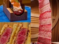 Private room guaranteed [Sister restaurant Ginza Chikamitsu 2025 Top 100 Yakiniku Restaurants Award Commemorative Course] "Carefully Selected Wagyu Crab and Salmon Roe Yukhoe Dog" "Wagyu Fillet Brioche Cutlet Sandwich" 6 carefully selected grilled dishes served with condiments tailored to the cuts of meat