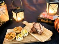 Tasty Cajun spare ribs + pumpkin quiche + pumpkin salad tart