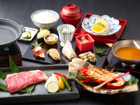 [Christmas reservation special menu] Great value plan with Yamayuri beef steak from Kanagawa prefecture and spiny lobster