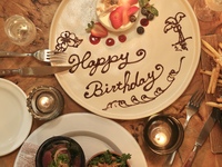 【DINNER】 " Anniversary"コース　乾杯ドリンク＆プレートケーキ