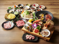 TSUBAKI course (해물 모듬, 백로 소 2종, 흑돼지 등의 불 냄비)