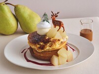 [November only] Drink set / Fresh pear brulee pancakes with fresh caramel sauce