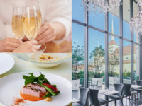 〈ランチ〉乾杯スパークリング付き＊紅葉鯛のマリネや深谷ネギのパイ包みスープ、北海道産ポークロースのローストを味わうランチ全4品