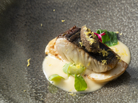 HIGASHIYAMA LUNCH　【鮮魚のポワレ　茄子のタプナード　柚子風味のブールブランソース】