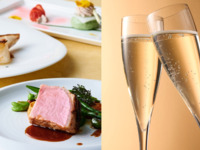 11月限定価格【乾杯酒プレゼント】深谷ネギのパイ包みスープやサーモンポワレ、メインに国産豚ローストか国産牛ロースのロティ、ロッシーニを選べるランチ全5品-SHIKITEI-