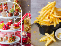 11月平日限定価格【3時間カフェフリー＆ポテトフライ付き】苺づくしのクリスマスフェスティブアフタヌーンティー