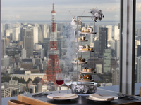 [Posto vicino al finestrino garantito (costo della vista incluso)] Dal 20 al 25 dicembre: include un bicchiere di champagne! Tè AfterMOON di Natale "White Pearl"