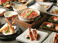 忘年会プレミアム【豪華冬の会席】2名様～飲み放題プラン★かに尽くし会席で忘年会！焼・揚・寿司・飯すべてカニ料理満載★国産ウイスキー「響」も飲み放題！