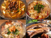 コスパ良く韓国グルメ堪能✰【お料理のみ】名物チュクミサムギャプサルや厚切りサムギョプサル、新登場のコリアン旨辛もつ鍋！選べる鍋（メイン）で楽しむ韓国グルメ満載の大満足「セレクトコース」3500円