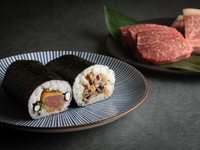 Ehomaki of domestic beef fillet cutlet and domestic beef loin braised in Kurama