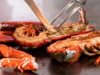Canadian live lobster and Japanese black beef course