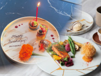 [Weekend Lunch Course] Four appetizers and two main courses: rare grilled salmon and scallop daif