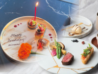 [Weekend Lunch Course] Assortment of 4 appetizers and double main course of grilled beef rib and rare salmon cutlet