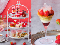2時間カフェフリー【平日】真っ赤な苺づくしのアフタヌーンティーと苺パフェ《ミニサイズ》のスイーツセット