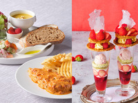 フレッシュいちごのミルフィーユパフェ付き！メインが選べるカジュアルランチプレートセット（食後カフェフリー）