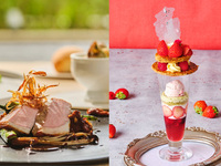 【大人のご褒美パフェ付き】苺のミルフィーユパフェ＆カフェフリーが付いたカジュアル3品ランチ（平日限定）