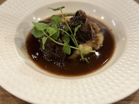 Braised beef cheek in red wine with mashed potatoes