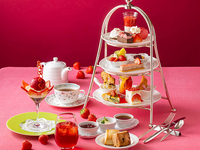 【平日12:00限定/時間無制限】アフタヌーンティー　～いちご～　約21種類の珈琲紅茶おかわり自由+スパークリング・赤白ワイン飲み放題付き