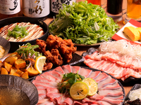 【しゃぶしゃぶ食べ放題】寒ブリと厳選豚の九条葱しゃぶしゃぶ食べ放題プラン飲み放題は＋2000円