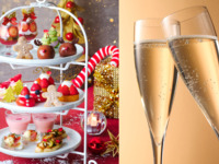 《12/17・18限定スペシャルセール10%OFF》【14：00入店・平日】2時間カフェフリー＊グラススパークリングワイン付き＊苺づくしのクリスマスフェスティブアフタヌーンティー