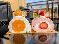 New Year's Red and White Roll Cake