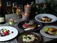 ★Side-by-side counter seats★ [12/20 & 21 only★ Special Christmas Dinner Course] A special course featuring 4 dishes including 3 amuse-bouches and a main course of Kyoto duck loin! Free-flowing drinks included!