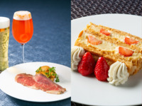 【夜カフェ】ローストビーフ＆苺のミルフィーユセット＋生ビールなど選べる1ドリンク