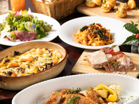 Pasta course for girls' parties and more ◆ For gatherings of 10 or more people ◎ 7 dishes including appetizers, salads, pasta, and soup