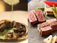 【翡翠】乾杯こぼれスパークリングワイン付き活蝦夷鮑と特選黒毛和牛の食べ比べコース（土日祝）