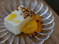 Panna cotta!? Served with kumquat compote and buckwheat