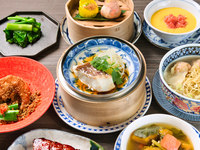 平日限定特別価格◆ランチ限定◆【喜記ランチコース】喜記名物となる海老のチリガーリック炒めやオリジナル点心、一番人気の海老ワンタン麺