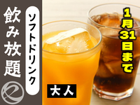 ソフトドリンク飲み放題大人