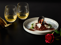 [Valentine's Dish] Cacao and Serrano Jamon Valentine's Risotto + Sparkling Wine
