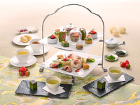 【土日祝・ティータイム】乾杯ドリンク特典★ポム・ダダン アフタヌーンティー ～日本茶の香りと苺の彩（いろどり）～（3/1～4/26）