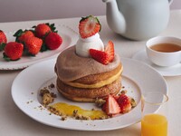 【2月限定】ドリンクセット / いちごとアールグレイショコラのバレンタインパンケーキ オレンジソース