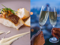 2月おすすめディナー【乾杯酒プレゼント】鴨と深谷ネギのパイ包みスープや寒鯛のポワレ、メインに国産豚ローストか国産牛ロースのロティ、ロッシーニを選べるコース全5品-SHIKITEI-