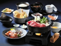 [March and April] Domestic beef and seasonal vegetable sukiyaki set menu