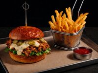 [February Only] Spicy Cheese Pulled Pork Burger