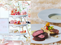 【ステーキランチ】桜色のストロベリーアフタヌーンティー（平日）