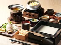 Weekday limited price / 8 dishes in total [Tsubaki / Seasonal Tofu Japanese Course] "Freshly made tofu", "Small pot of Wagyu beef and sea urchin shabu-shabu", "Yuba rice in a pot with thickened tofu sauce"