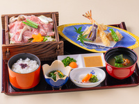 せいろ蒸しと天麩羅御膳＜肥前桜ポーク＞