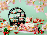 [Sakura x Afternoon Tea] Spring cherry blossom afternoon tea + tea stand + 10 kinds of free-flowing tea + flower plate with a congratulatory message